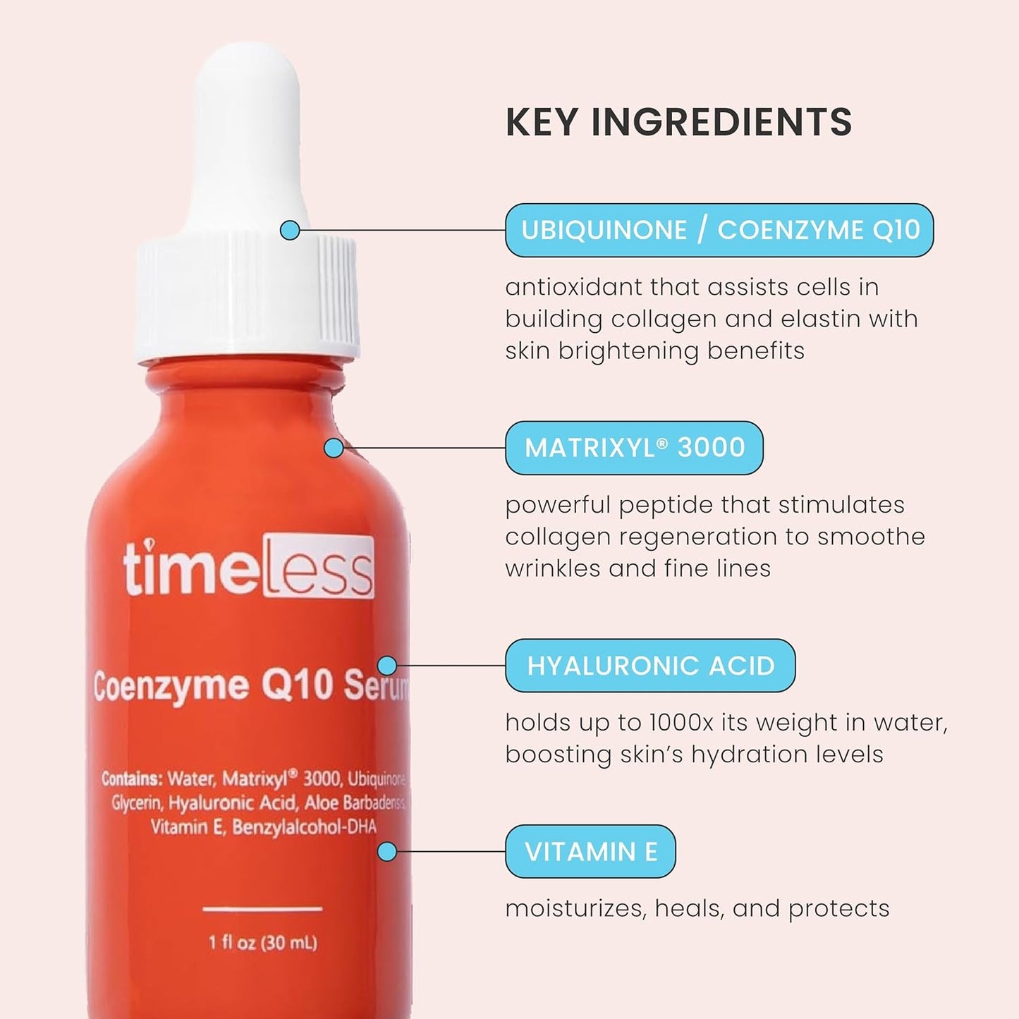 Timeless Vitamin C Serum + Ferulo Rūgštis ir Acid ir Kofermentas Q10 Serumų rinkinys
