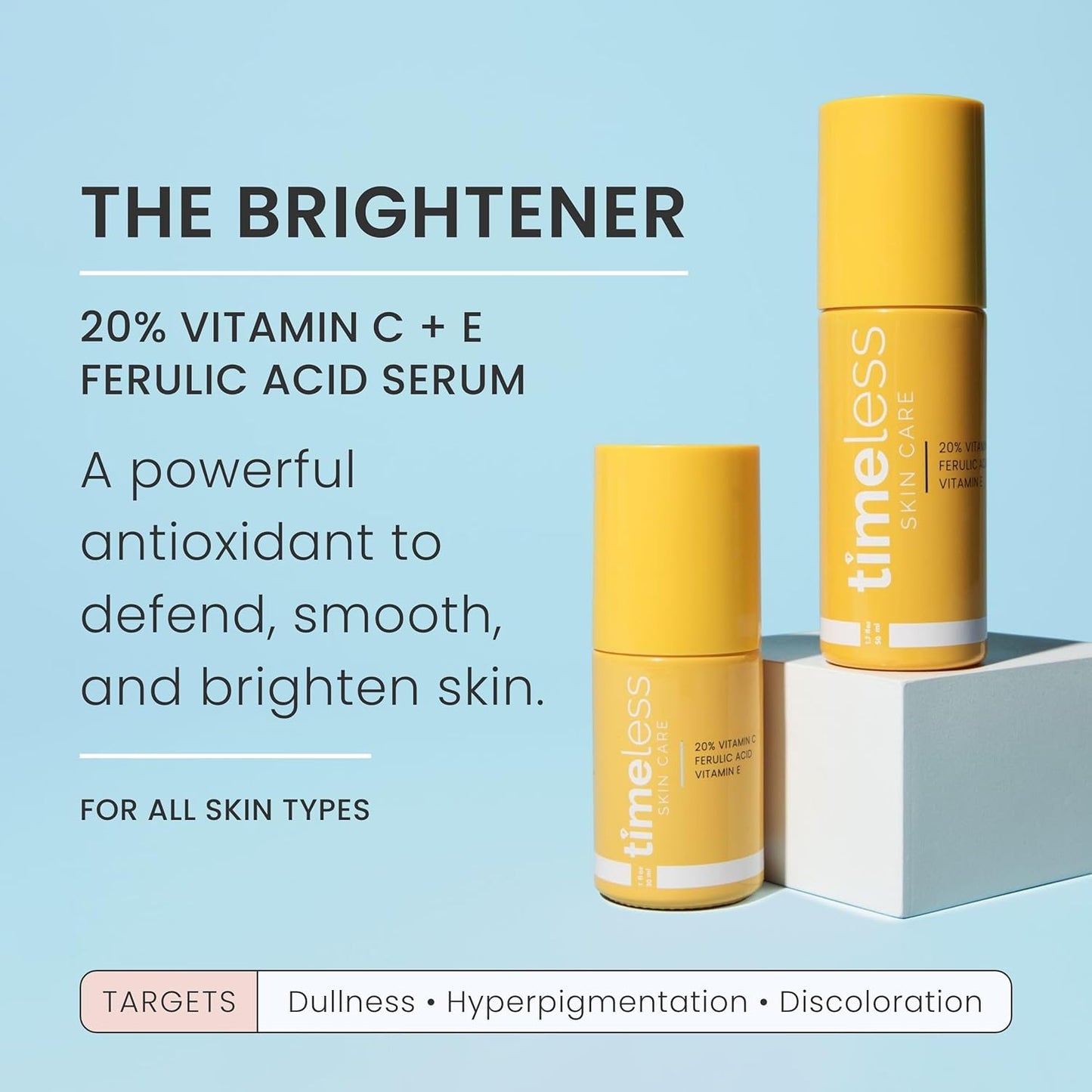 Timeless Vitamin C Serum + Ferulo Rūgštis ir Acid ir Kofermentas Q10 Serumų rinkinys