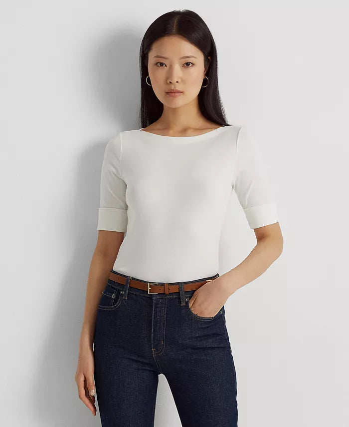 Stretch Boatneck Top