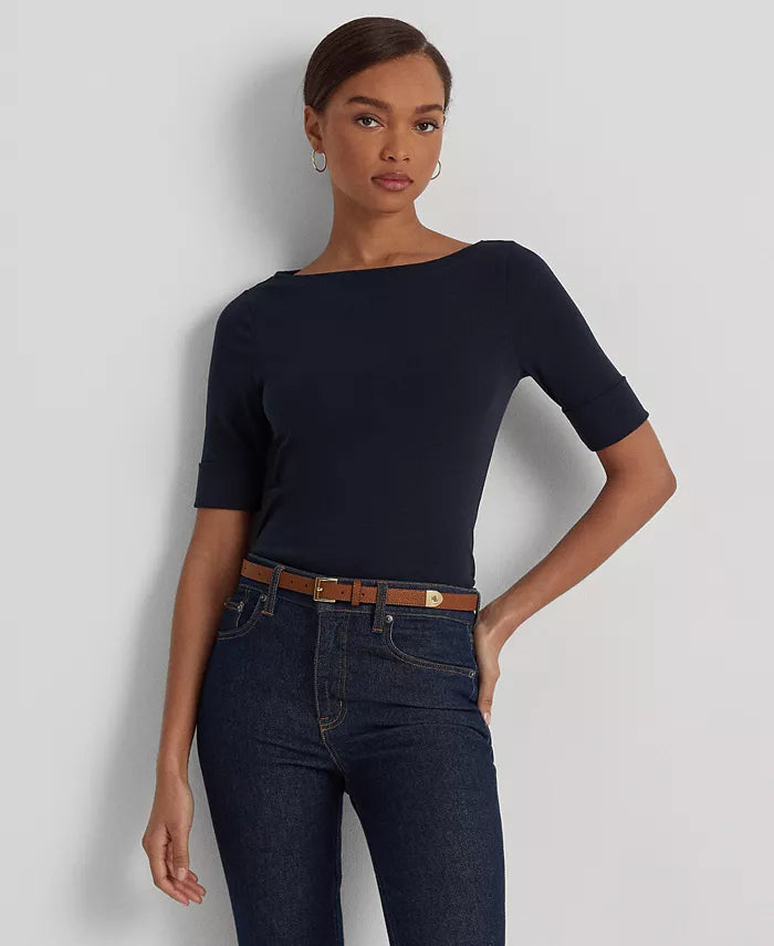 Stretch Boatneck Top