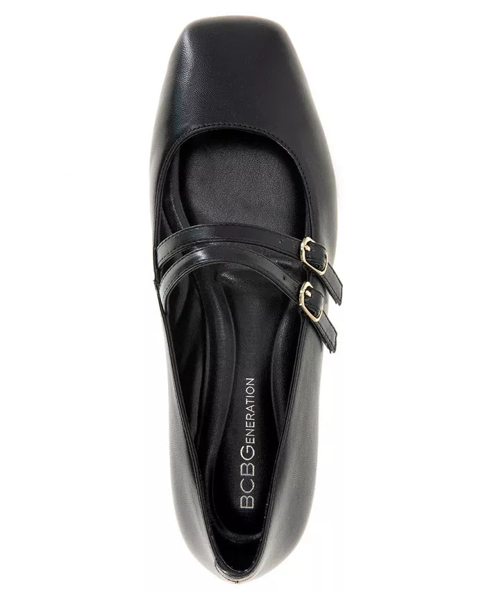Moteriški Harisa Slip-On Buckle Square Toe Mary Jane balerinos bateliai