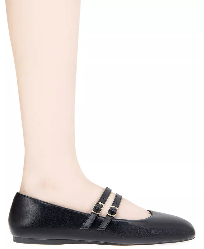 Moteriški Harisa Slip-On Buckle Square Toe Mary Jane balerinos bateliai