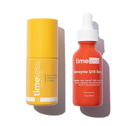 Timeless Vitamin C Serum + Ferulo Rūgštis ir  Acid ir Kofermentas Q10 Serumų rinkinys