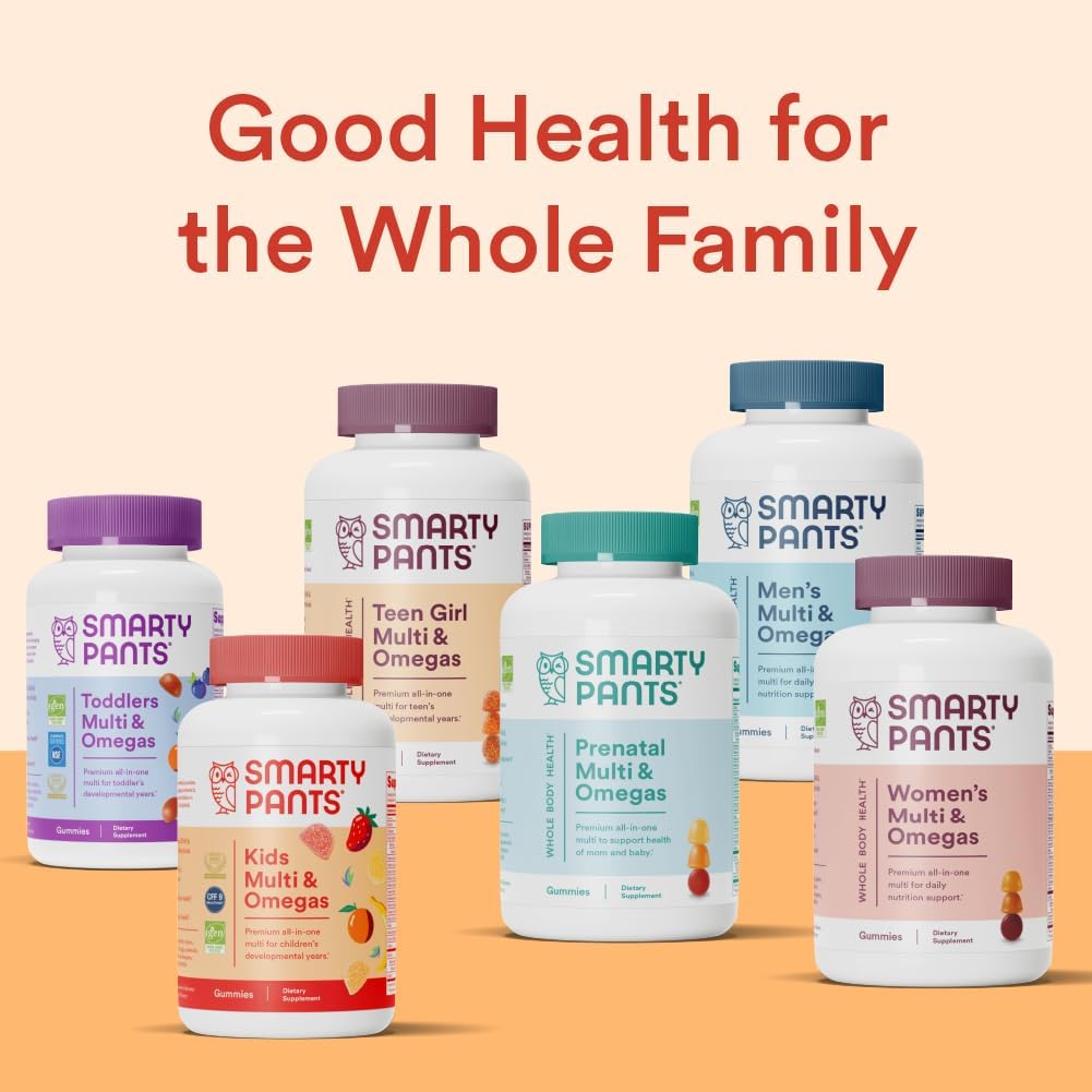 Smartypants Kids Multivitamin Gummies: Omega 3 Fish Oil (EPA/DHA), Vitamin D3, C, Vitamin B12, B6, Vitamin A, K & Zinc 