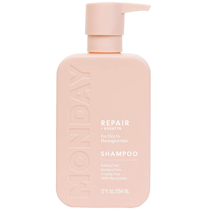 MONDAY HAIRCARE Repair Shampoo and Conditioner Set for Dry to Damaged Hair, Made with Keratin, Coconut Oil, Shea Butter and Vitamin E