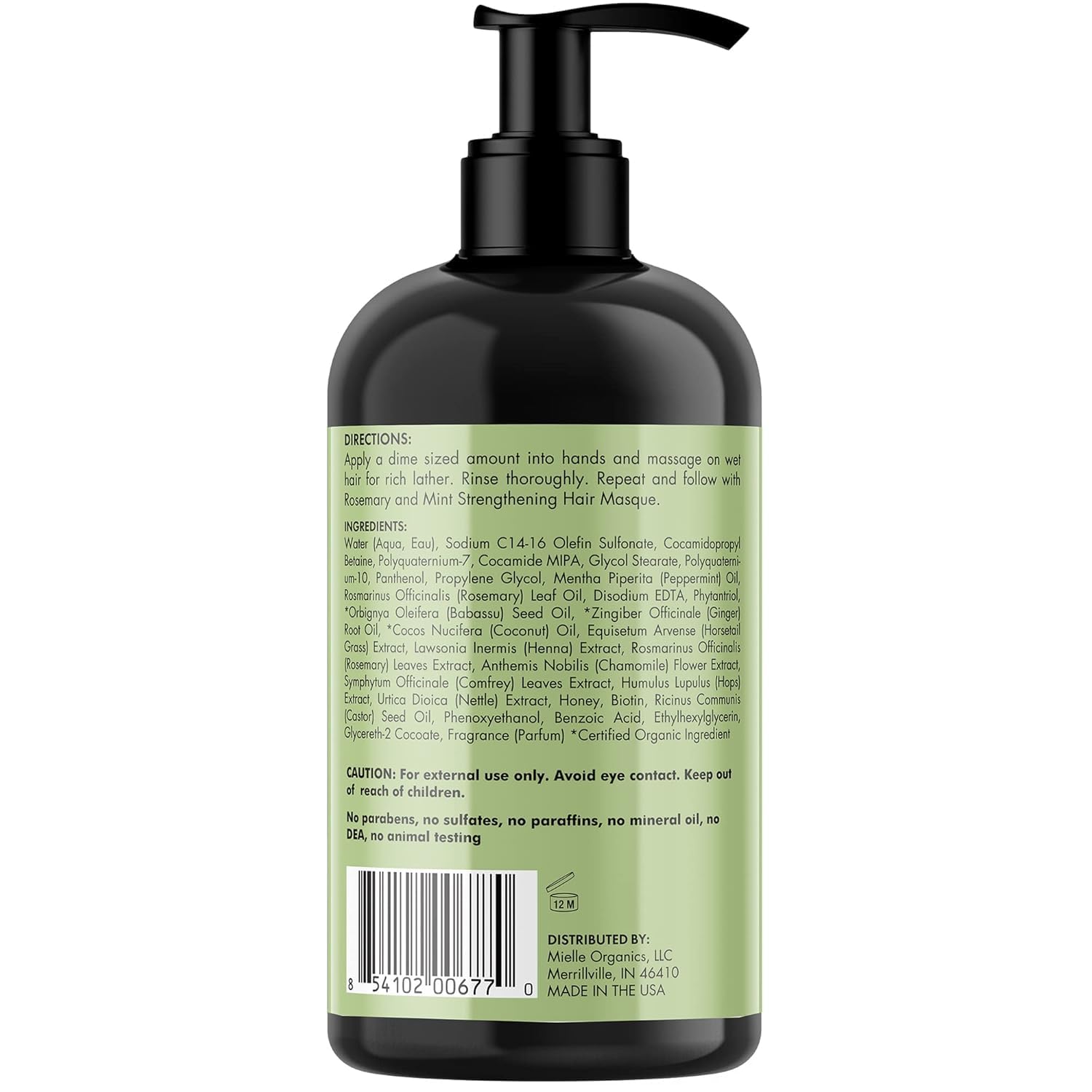 Mielle Organics Rosemary Mint plaukus stiprinanti šampūnas