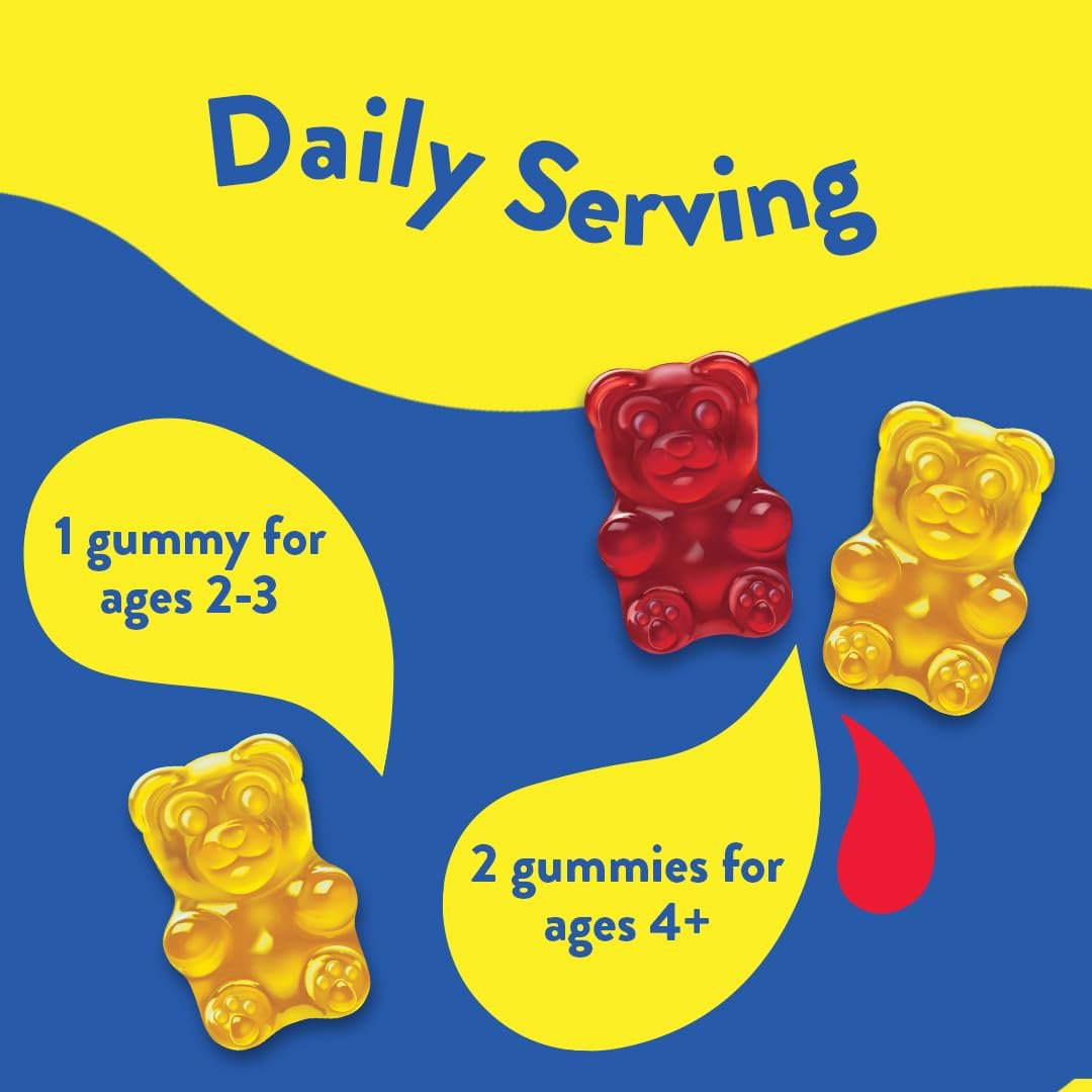 L’Il Critters Gummy Vites Daily Gummy Multivitamin for Kids, Vitamin C, D3 