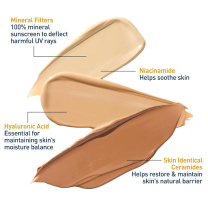 Cerave drėkinanti mineralinė apsauga nuo saulės su spalva, SPF 30 