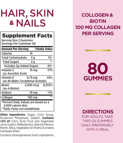 Nature'S Bounty Optimal Solutions guminukai plaukams, odai, nagams
