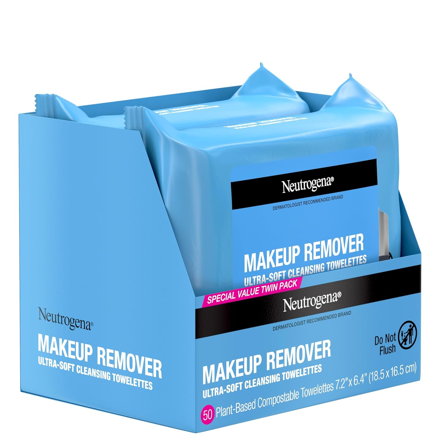 Neutrogena makiažo valymo servetėlės, 2x25 vnt