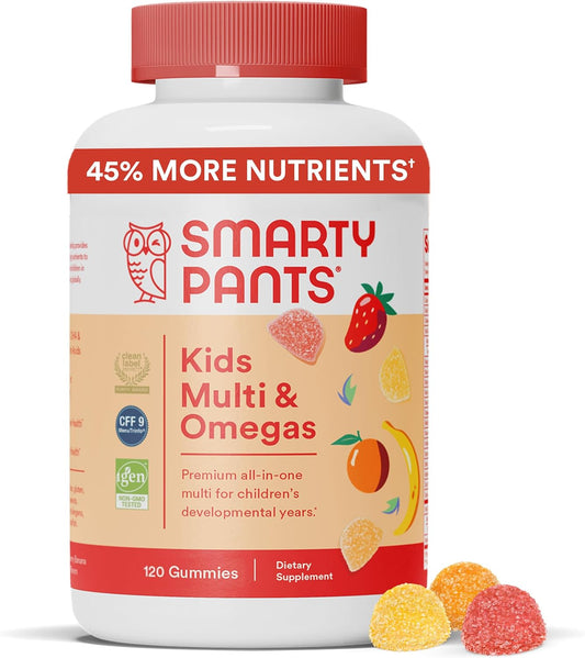 Smartypants Kids Multivitamin Gummies: Omega 3 Fish Oil (EPA/DHA), Vitamin D3, C, Vitamin B12, B6, Vitamin A, K & Zinc 