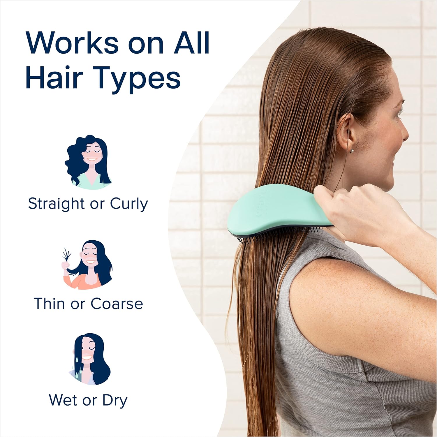 Crave Naturals Glide Thru Detangling Brush for Adults & Kids Hair 