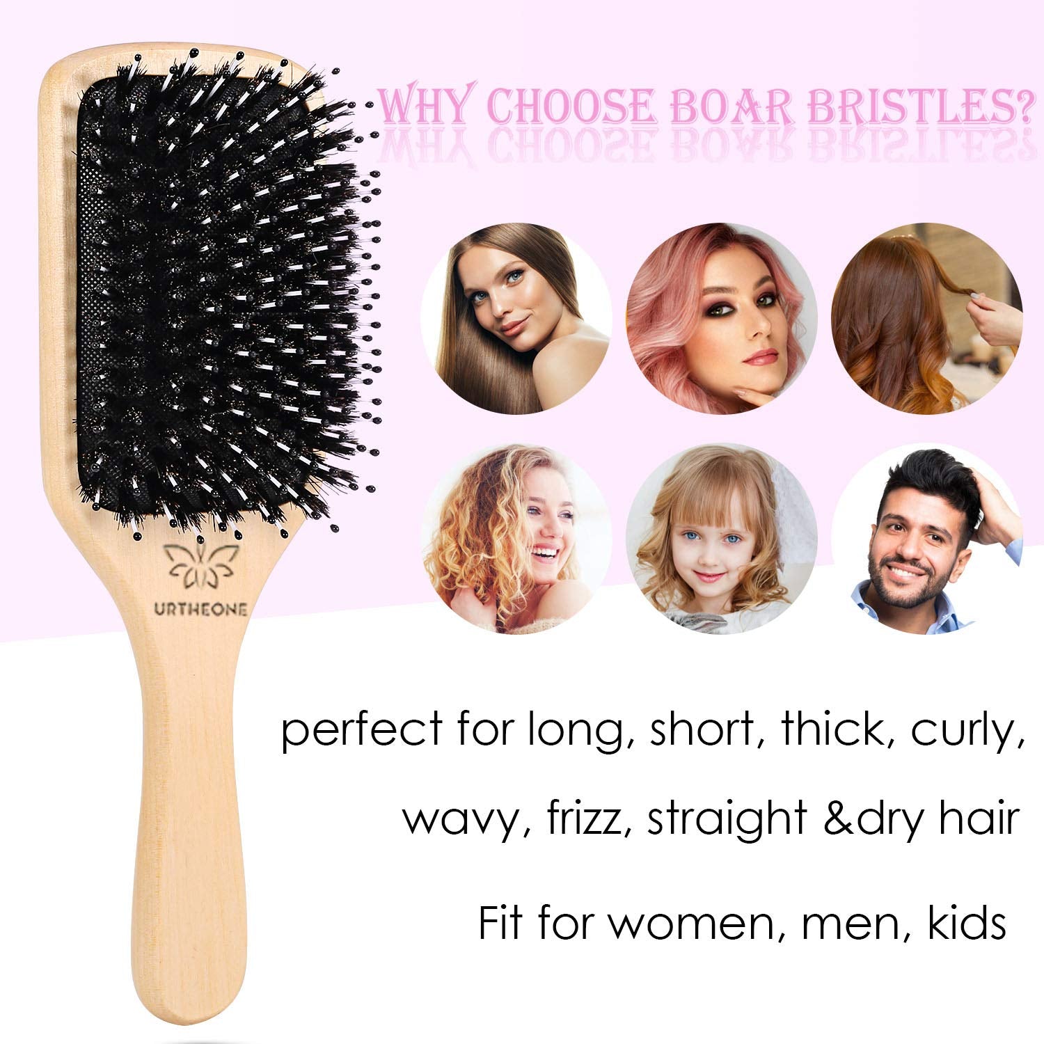 Hair Brush Boar Bristle Hairbrush 